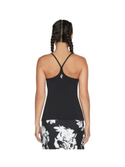 Skechers T-Shirt Skechers Go Walk Racerback Shelf Bra Cami Czarny Slim Fit