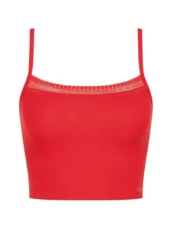 Sloggi Koszulka piżamowa Go Ribbed 10215245 Czerwony Slim Fit