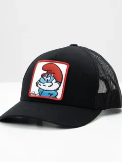Smerfy Czapka z daszkiem Trucker Czarna Smerfy Papa Smerf Patch uni Czarny
