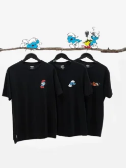 Smerfy Komplet t-shirtów Zestaw 3 T-Shirtów Męskich Czarnych Smerfy Funny M Czarny Regular Fit