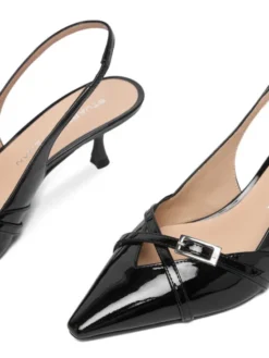 Stuart Weitzman Czółenka Georgie Slingback 50 SM977 Czarny