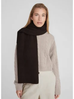 Style Republic Szalik mieszanka kaszmiru i wełny Brązowy ciemny