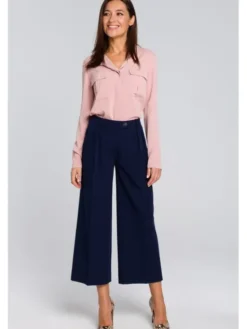 Stylove Spodnie damskie S139 Granatowy Wide Leg