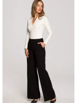 Stylove Spodnie materiałowe S311 Czarny Regular Fit