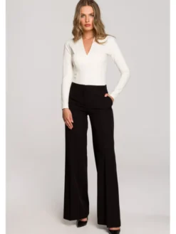 Stylove Spodnie materiałowe S311 Czarny Regular Fit