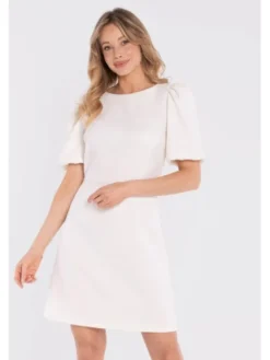 Stylove Sukienka koktajlowa S431 Biały A-Line Fit