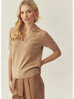 TATUUM Bluzka LORO Beżowy Classic Fit