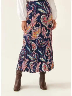 TATUUM Spódnica midi CRINCLA Kolorowy Flare Fit