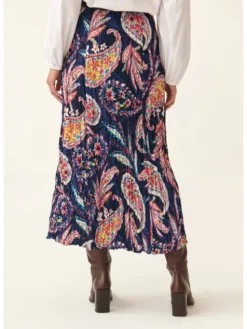 TATUUM Spódnica midi CRINCLA Kolorowy Flare Fit
