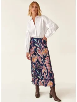 TATUUM Spódnica midi CRINCLA Kolorowy Flare Fit