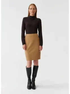 TATUUM Spódnica midi KAMEFI Beżowy Close Fit