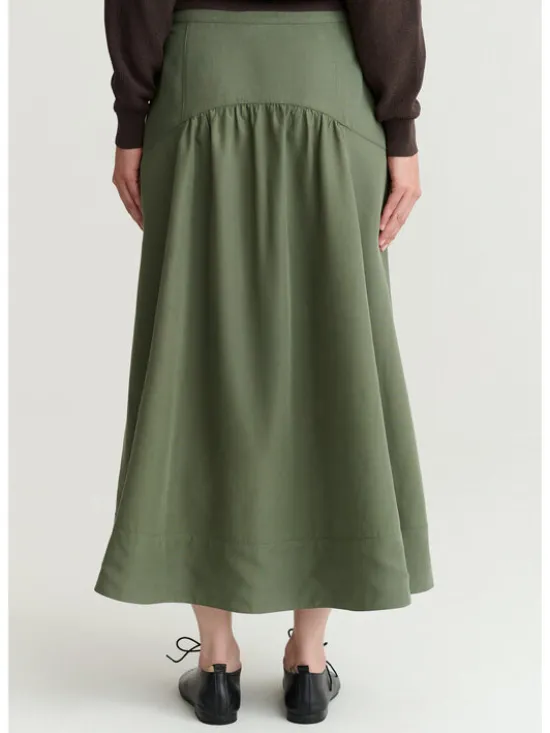 TATUUM Spódnica midi SARITA Zielony Flare Fit