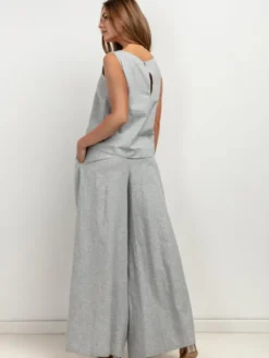Tessita Spodnie materiałowe T432/1/XXL Szary Wide Leg