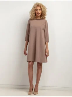 Tessita Sukienka koktajlowa SUKIENKA_T442 _6_XS Beżowy ciemny Loose Fit