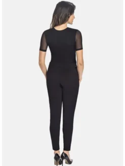 Teyli Body damskie z siateczką Juliet Czarny Regular Fit