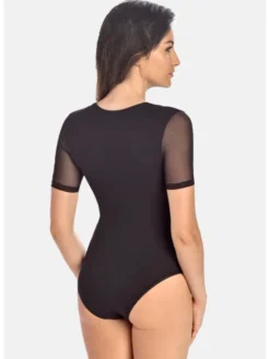 Teyli Body damskie z siateczką Juliet Czarny Regular Fit