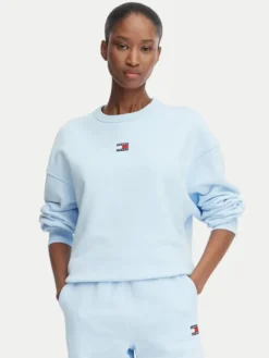 Tommy Jeans Bluza DW0DW17325 Niebieski jasny Regular Fit