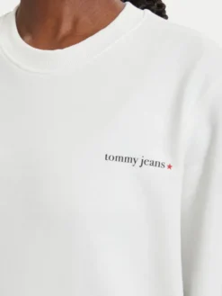 Tommy Jeans Bluza Ess Logo DW0DW22829 Biały Regular Fit