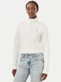Tommy Jeans Bluza Flag DW0DW23535 Biały Slim Fit