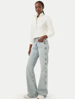 Tommy Jeans Bluza Flag DW0DW23535 Biały Slim Fit