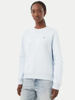 Tommy Jeans Bluza Flag DW0DW19959 Niebieski jasny Regular Fit