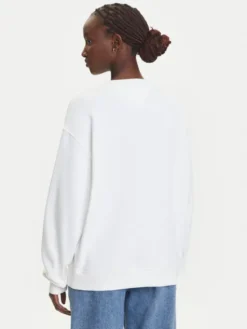 Tommy Jeans Bluza Gradient Flag DW0DW21396 Biały Relaxed Fit