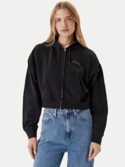 Tommy Jeans Bluza Linear DW0DW21163 Czarny Boxy Fit