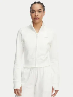 Tommy Jeans Bluza Metallic Logo DW0DW22580 Biały Slim Fit