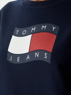 Tommy Jeans Bluza Wavy Flag DW0DW22742 Granatowy Boxy Fit