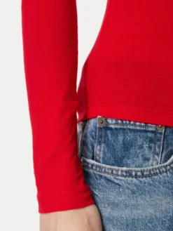 Tommy Jeans Bluzka Classic Logo DW0DW23248 Czerwony Slim Fit