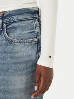 Tommy Jeans Bluzka DW0DW23259 Biały Slim Fit