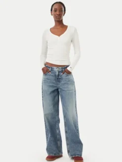 Tommy Jeans Bluzka DW0DW23259 Biały Slim Fit