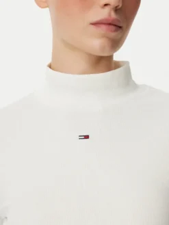 Tommy Jeans Bluzka Essential DW0DW19830 Biały Slim Fit