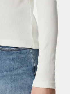 Tommy Jeans Bluzka Essential DW0DW19830 Biały Slim Fit