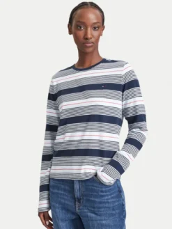 Tommy Jeans Bluzka Reg Ess Jersey DW0DW23562 Granatowy Regular Fit