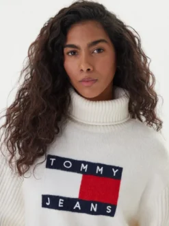 Tommy Jeans Golf Flag DW0DW22108 Écru Relaxed Fit
