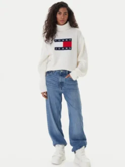 Tommy Jeans Golf Flag DW0DW22108 Écru Relaxed Fit