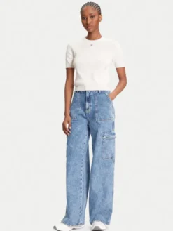 Tommy Jeans Jeansy Claire DW0DW20479 Niebieski Wide Leg