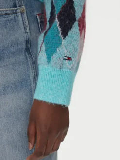 Tommy Jeans Kardigan DW0DW21180 Zielony Relaxed Fit
