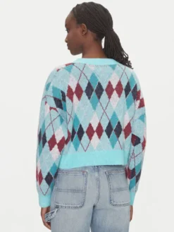 Tommy Jeans Kardigan DW0DW21180 Zielony Relaxed Fit