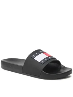 Tommy Jeans Klapki Pool Slide Ess EM0EM01191 Czarny