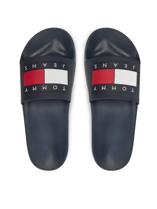 Tommy Jeans Klapki Pool Slide Ess EM0EM01191 Granatowy