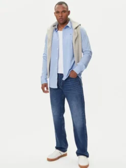 Tommy Jeans Koszula DM0DM04405 Błękitny Slim Fit