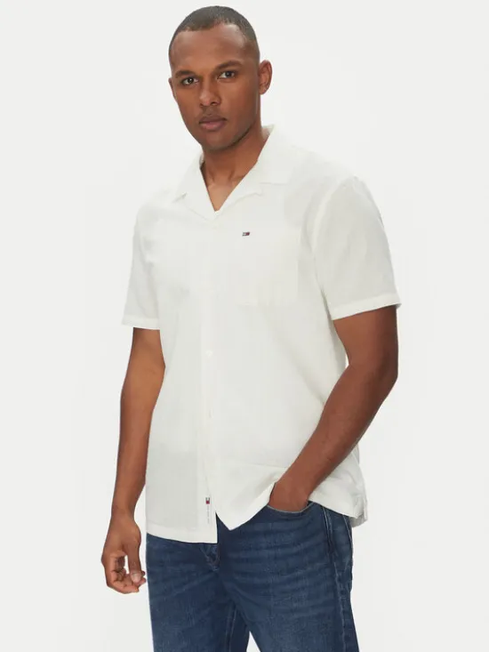 Tommy Jeans Koszula DM0DM20895 Écru Regular Fit