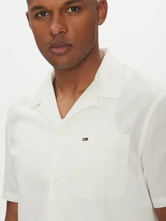 Tommy Jeans Koszula DM0DM20895 Écru Regular Fit