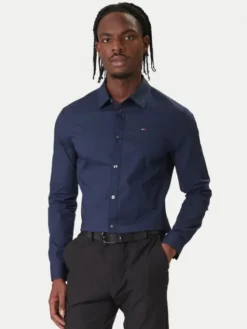 Tommy Jeans Koszula DM0DM04405 Granatowy Slim Fit