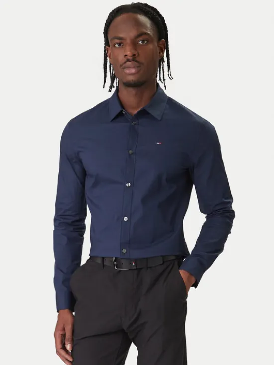 Tommy Jeans Koszula DM0DM04405 Granatowy Slim Fit