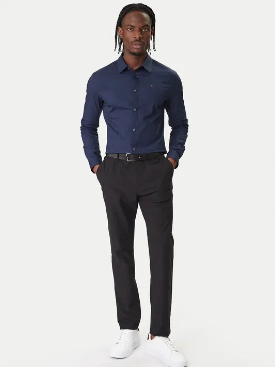 Tommy Jeans Koszula DM0DM04405 Granatowy Slim Fit