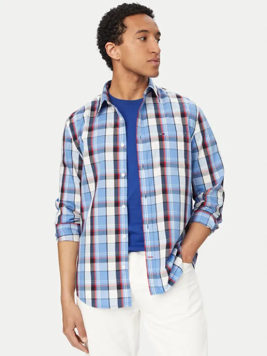 Tommy Jeans Koszula DM0DM22791 Niebieski Regular Fit