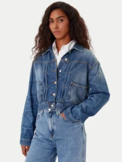 Tommy Jeans Kurtka jeansowa DW0DW21061 Granatowy Regular Fit